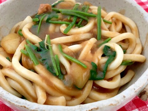 ほうれん草と豚肉入りのカレーうどん☆